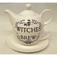 ALCHEMY GOTHIC DESIGNS BONE CHINA TEA FOR ONE SET – WITCHES BREW